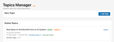 Topic Manager with the Add Topic dialog open, naming a new subject